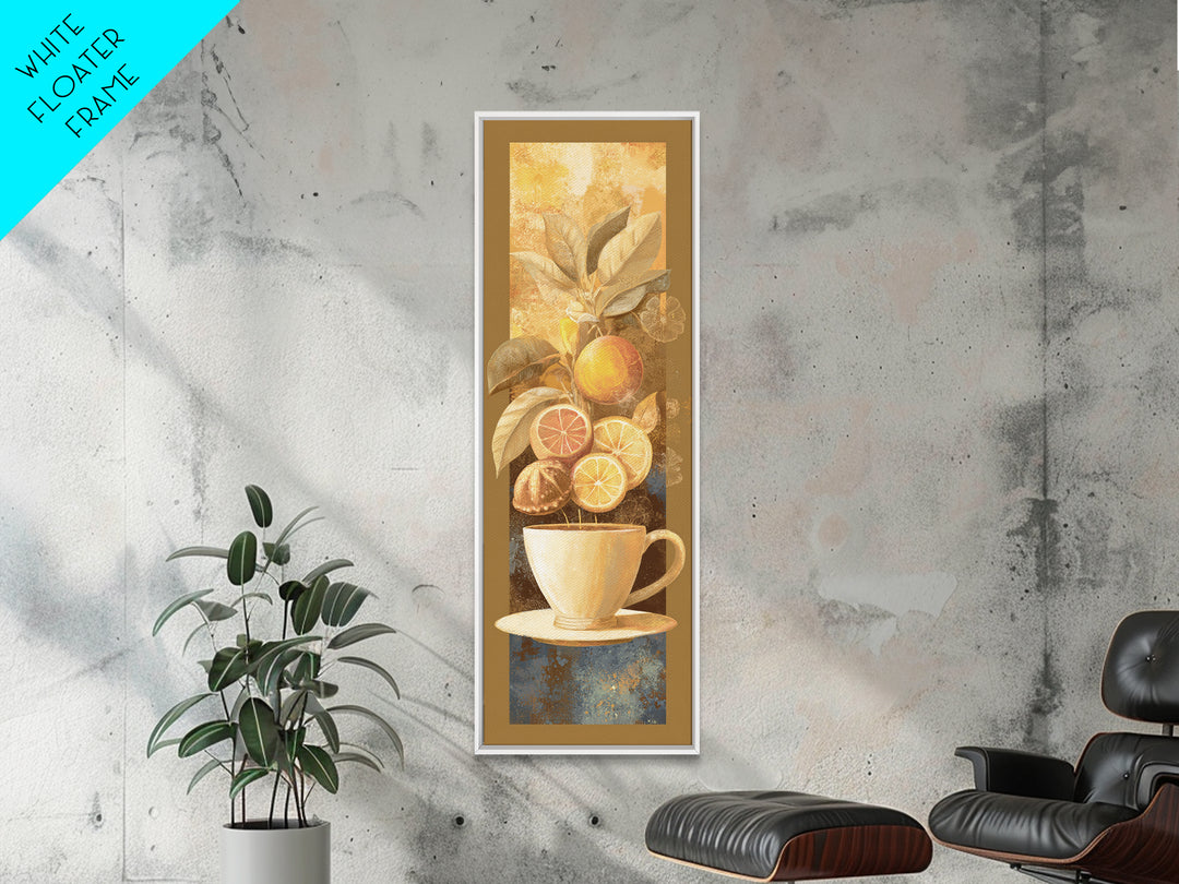 Retro Cafe Poster Coffee Cup Graphic Framed Canvas Print, Coffee Shop Art, Boho Decor, Cafe Decor, Fine Art, Cafe, Printable, CSA-1x3-91