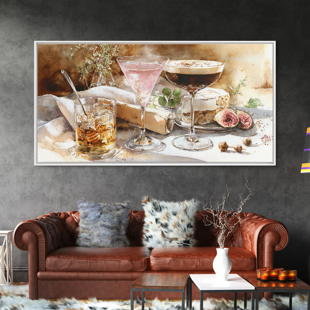 Espresso Martini Coffee Cocktail Still Life Framed Canvas Print, Coffee Shop Art, Printable, Cafe Decor, Fine Art, Cafe, CSA-2x1-13