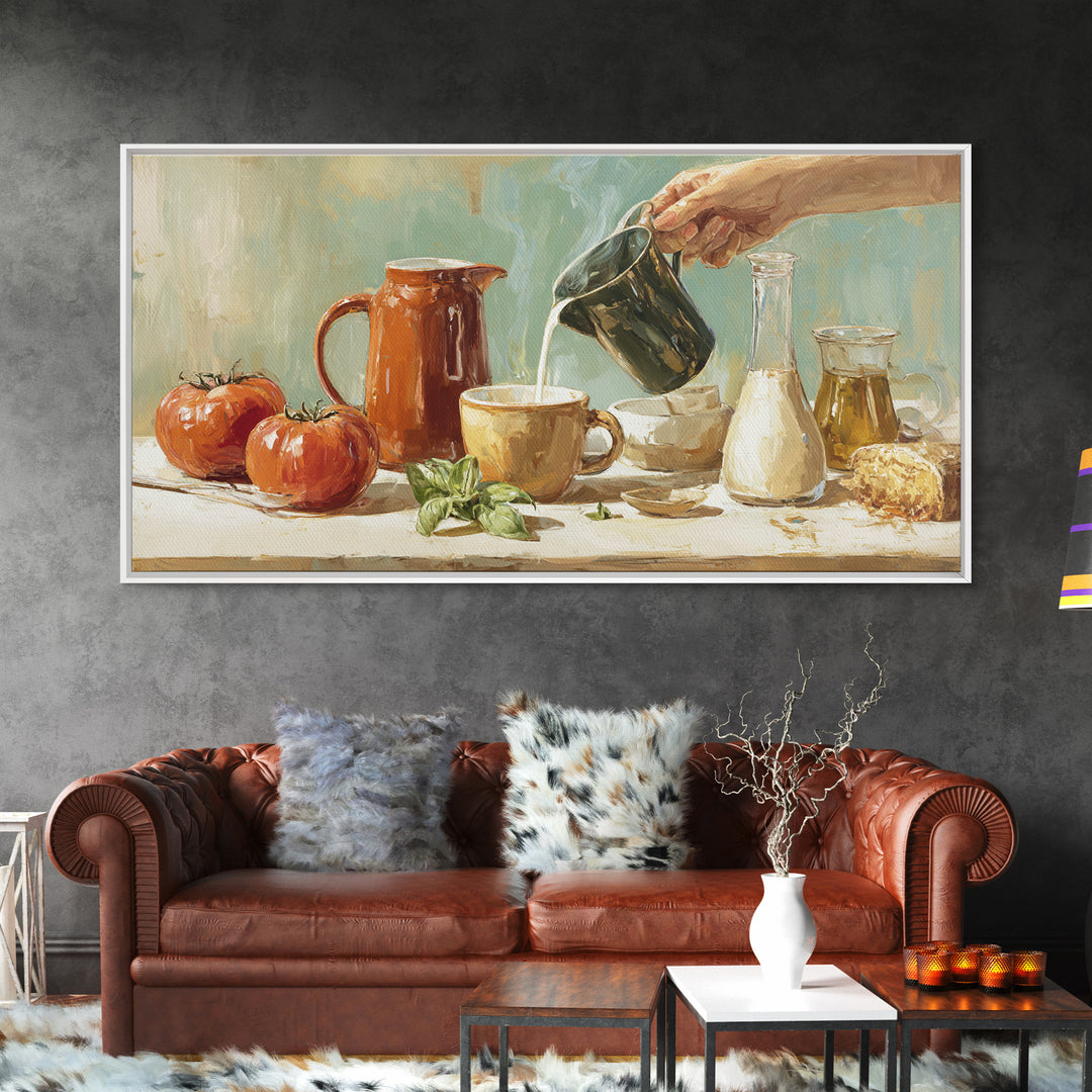 Barista Hands Pouring Milk into Espresso Canvas Print, Coffee Shop Art, Printable Wall Art, Cafe Decor, Fine Art, Cafe, CSA-2x1-17