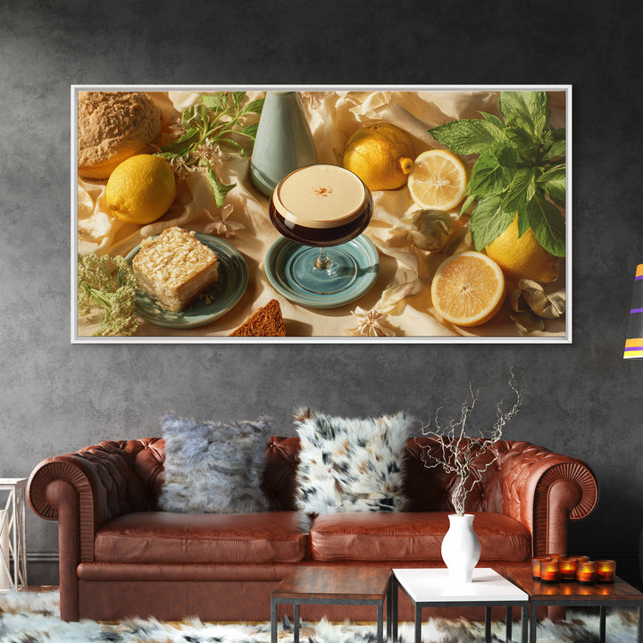 Espresso Martini Coffee Cocktail Still Life Framed Canvas Print, Coffee Shop Art, Printable, Cafe Decor, Fine Art, Cafe, CSA-2x1-37