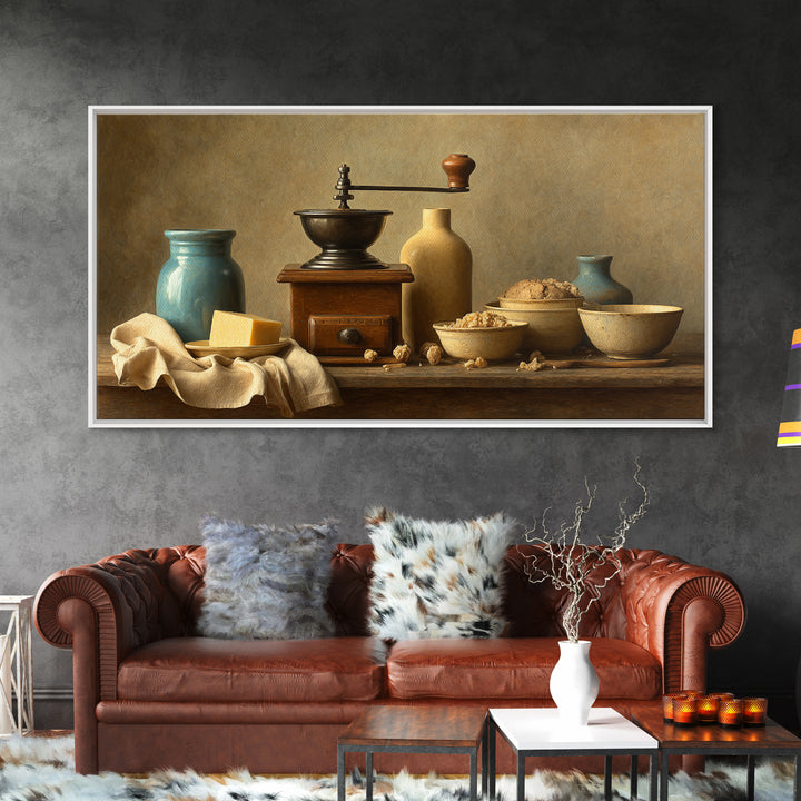 Coffee Grinder Antique Still Life Framed Canvas Print, Coffee Shop Art, Printable Wall Art, Cafe Decor, Fine Art, Cafe, CSA-2x1-56