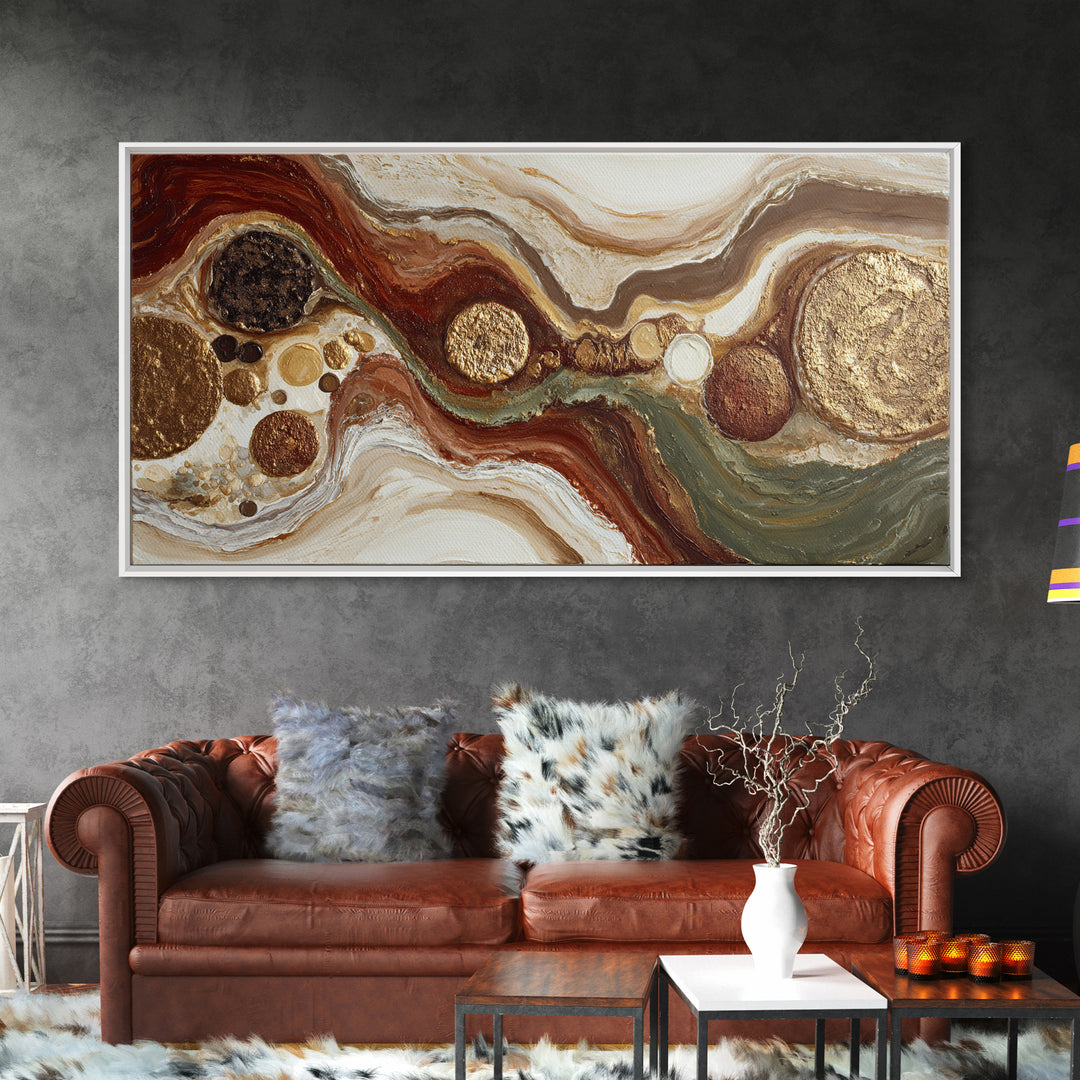 Abstract Brown and Cream Coffee Swirl Canvas Print, Coffee Shop Art, Kitchen Gift, Cafe Decor, Abstract Art, Cafe, Coffee Art, CSA-2x1-77