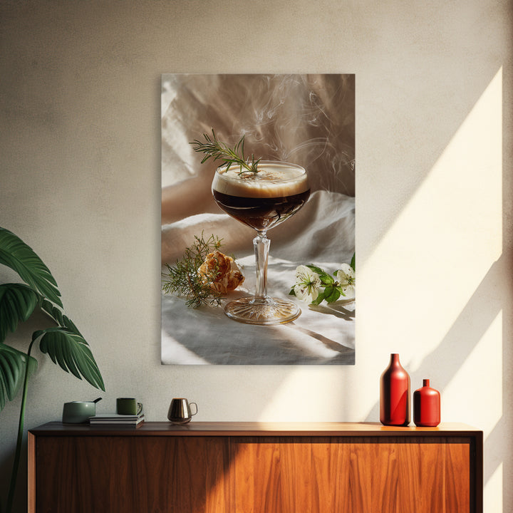 Espresso Martini Coffee Cocktail Still Life Framed Canvas Print, Coffee Shop Art, Canvas Wall Art, Cafe Decor, Fine Art, Cafe, CSA-2x3-1
