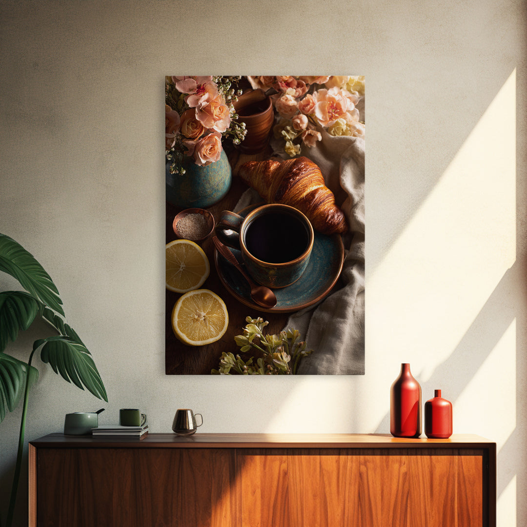 Moody Dark Roast Still Life Canvas Print, Coffee Shop Art, Gallery Decor, Cafe Decor, Fine Art, Cafe, Wall Art, Home Decor, CSA-2x3-16