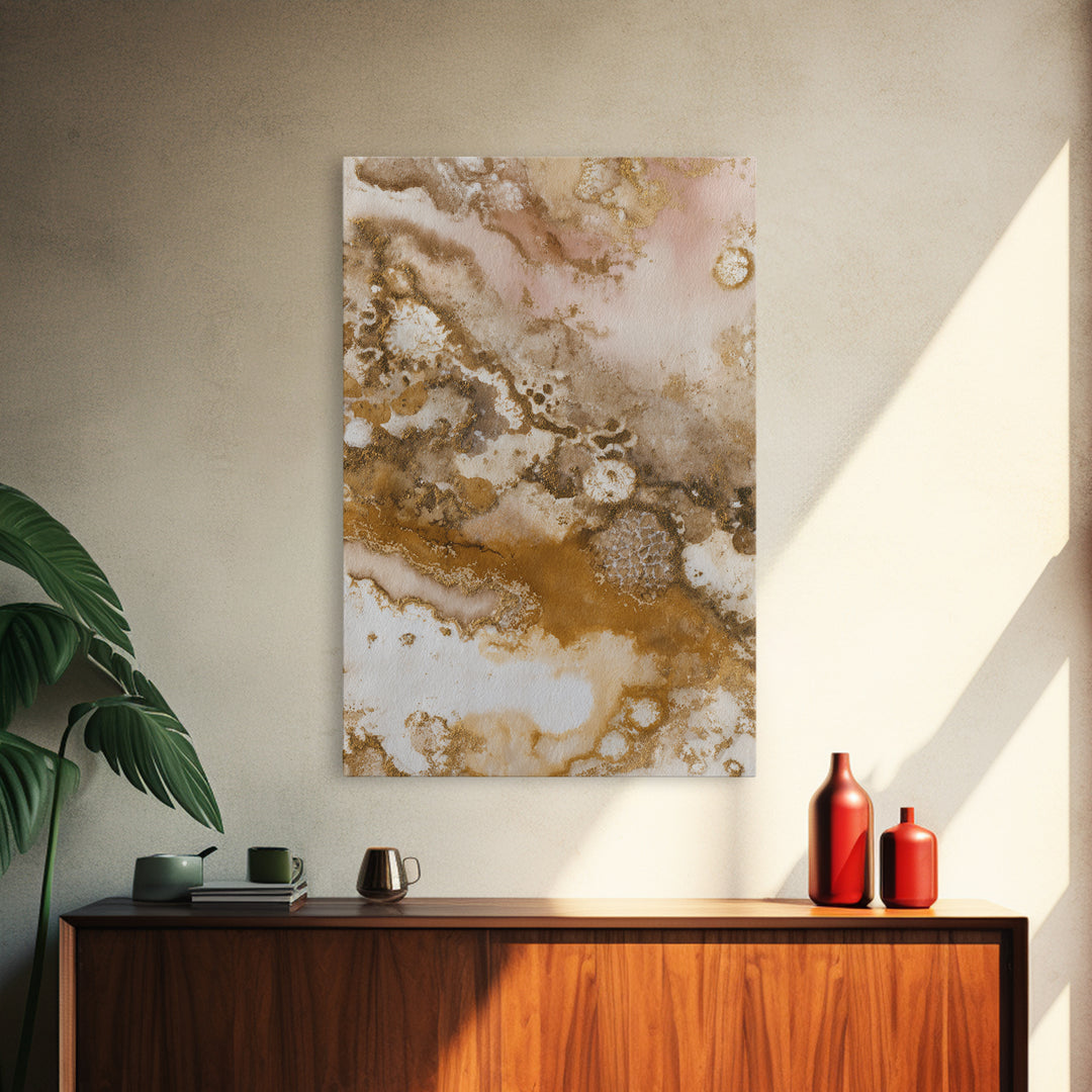 Abstract Brown and Cream Coffee Swirl Framed Canvas Print, Coffee Shop Art, Printable Art, Cafe Decor, Fine Art, Cafe, CSA-2x3-17