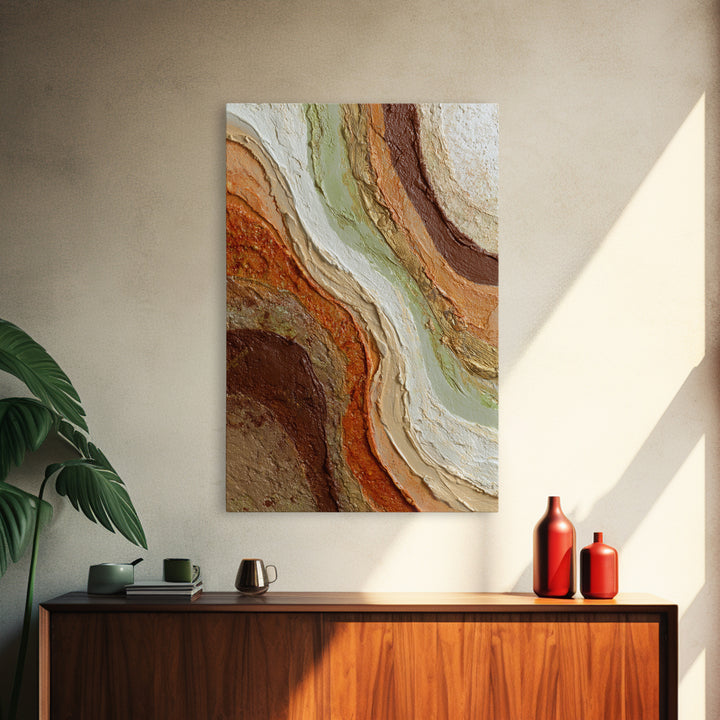 Abstract Brown and Cream Coffee Swirl Canvas Print, Coffee Shop Art, Dopamine Decor, Cafe Decor, Cafe, Coffee Wall Art, CSA-2x3-65