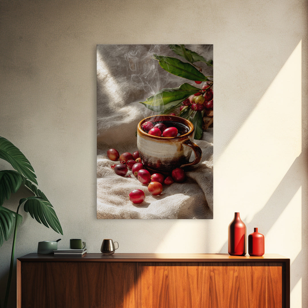 Coffee Farm Landscape Canvas Print, Coffee Shop Art, Kitchen Art, Cafe Decor, Fine Art, Cafe, Minimalist Wall Art, Coffee Art, CSA-2x3-79
