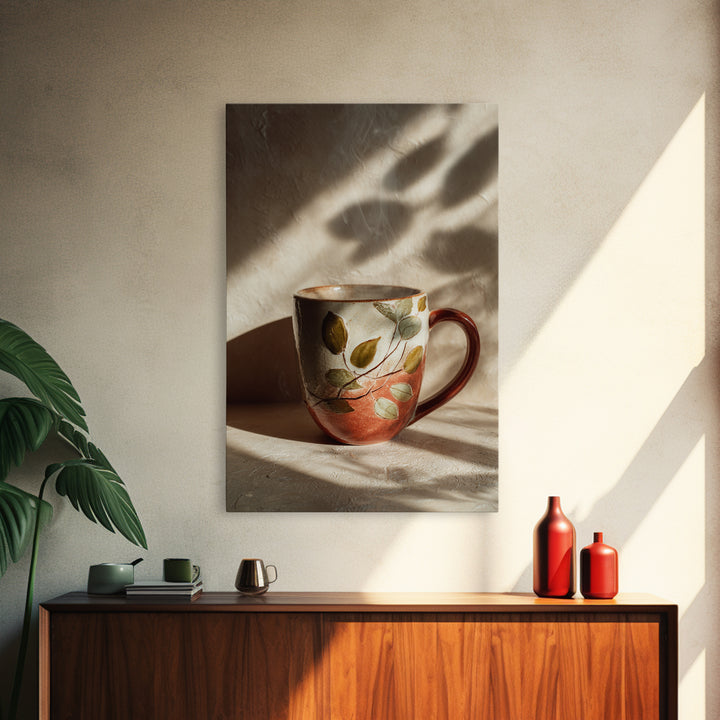 Espresso Cup with Rising Steam and Warm Canvas Print, Coffee Shop Art, Gothic Home Decor, Cafe Decor, Fine Art, Cafe, CSA-2x3-9
