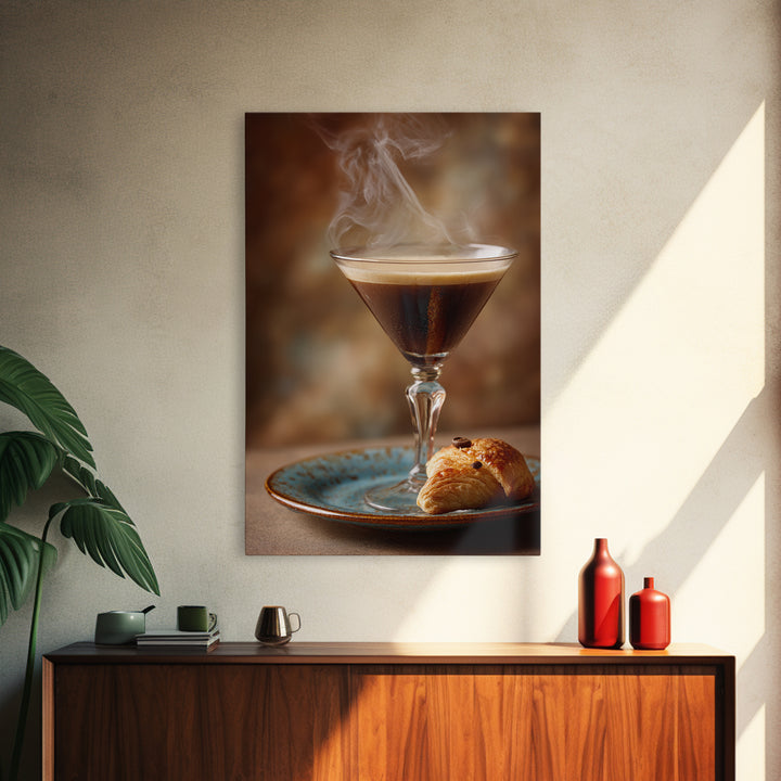 Espresso Martini Coffee Cocktail Still Life Framed Canvas Print, Coffee Shop Art, Canvas Print, Cafe Decor, Fine Art, Cafe, CSA-2x3-97
