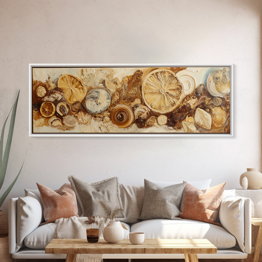Abstract Brown and Cream Coffee Swirl Canvas Print, Coffee Shop Art, Minimalist Wall Art, Cafe Decor, Fine Art, Cafe, CSA-3x1-25
