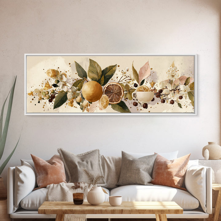 Two Cups Facing Each Other Canvas Print, Coffee Shop Art, Kitchen Wall Decor, Cafe Decor, Oil Painting, Cafe, Fine Art Print, CSA-3x1-29