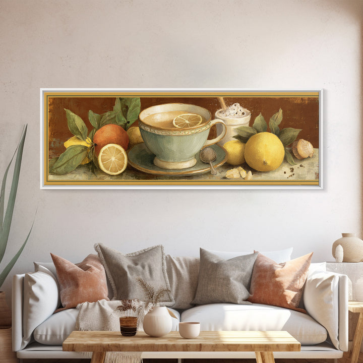 Retro Cafe Poster Coffee Cup Graphic Framed Canvas Print, Coffee Shop Art, Digital Wall Art, Cafe Decor, Fine Art, Cafe, CSA-3x1-47