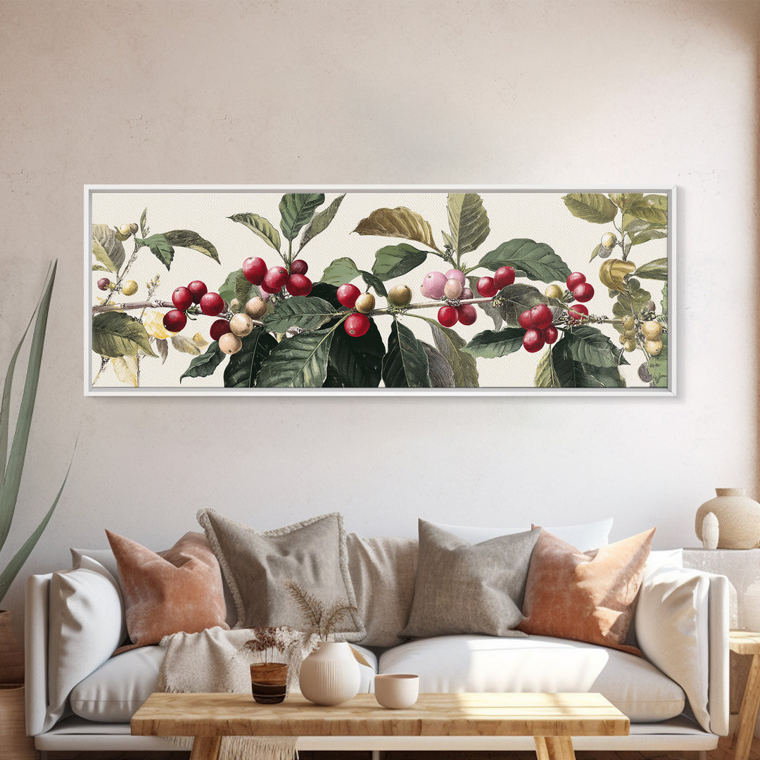Coffee Farm Landscape Framed Canvas Print, Coffee Shop Art, Contemporary Art, Cafe Decor, Fine Art, Cafe, Printable Art, CSA-3x1-63