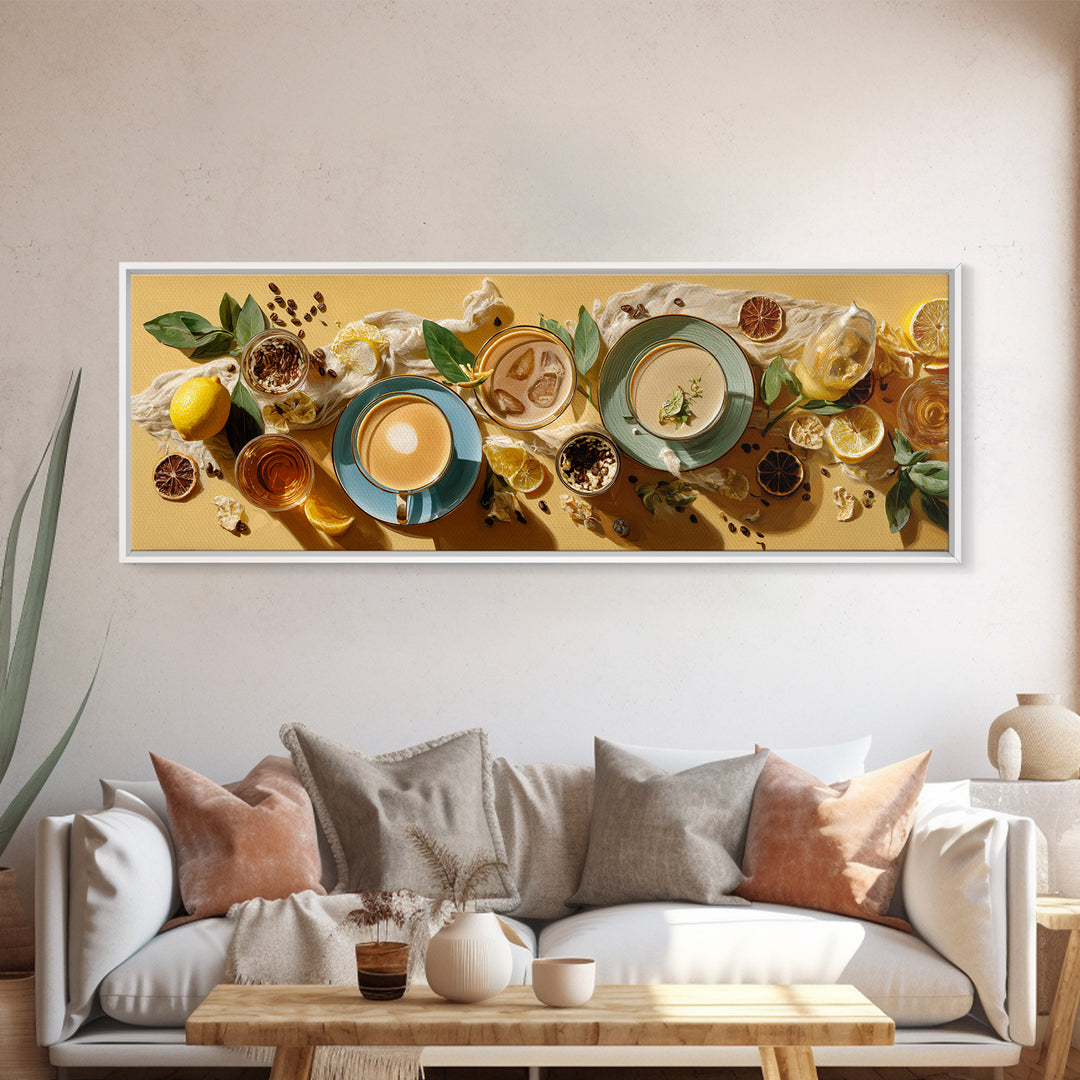 Espresso Martini Coffee Cocktail Still Life Framed Canvas Print, Coffee Shop Art, Food Art, Cafe Decor, Fine Art, Cafe, CSA-3x1-81