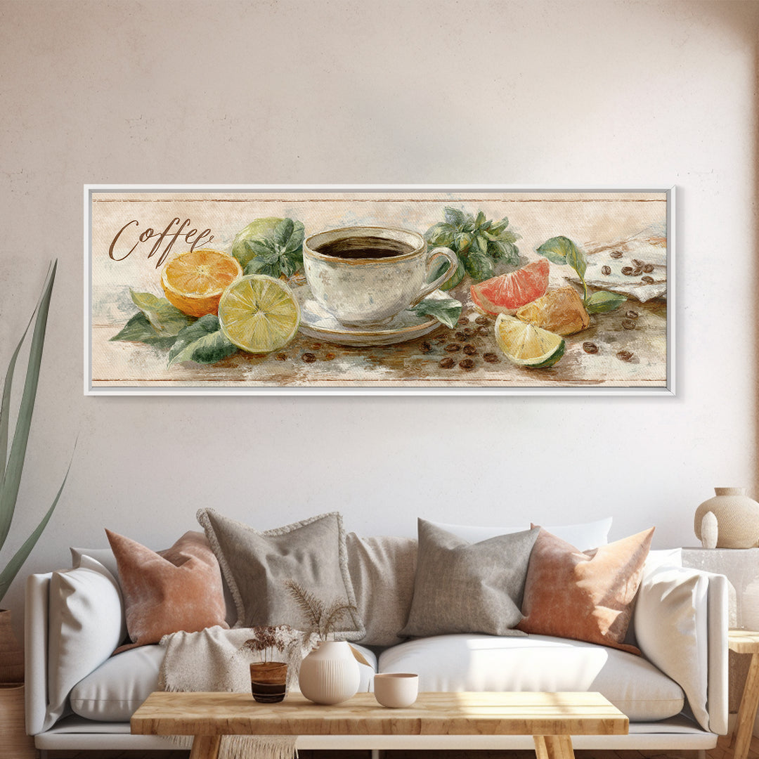 Retro Cafe Poster Coffee Cup Graphic Canvas Print, Coffee Shop Art, Digital Wall Art, Cafe Decor, Cafe, Bedroom Wall Art, CSA-3x1-95