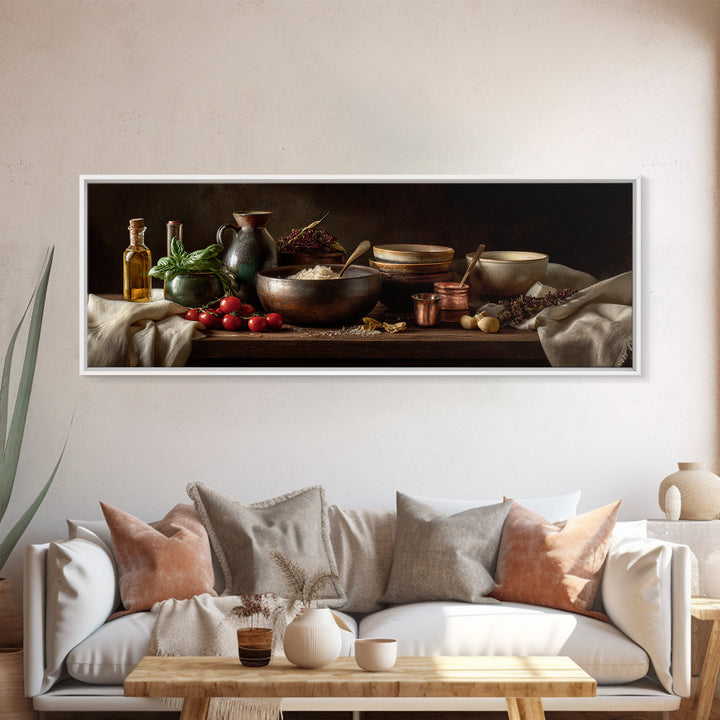 Moody Dark Roast Still Life Canvas Print, Coffee Shop Art, Textured Painting, Cafe Decor, Fine Art, Cafe, Kitchen Decor, CSA-3x1-96