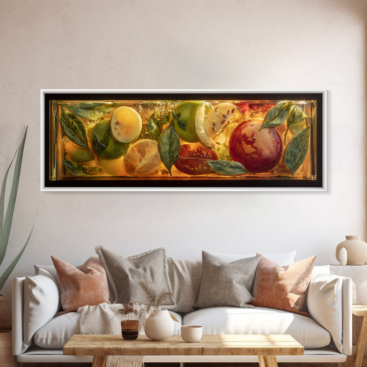 Iced Coffee Glass Framed Canvas Print, Coffee Shop Art, Canvas Wall Art, Cafe Decor, Fine Art, Cafe, Bedroom Wall Art, CSA-3x1-99