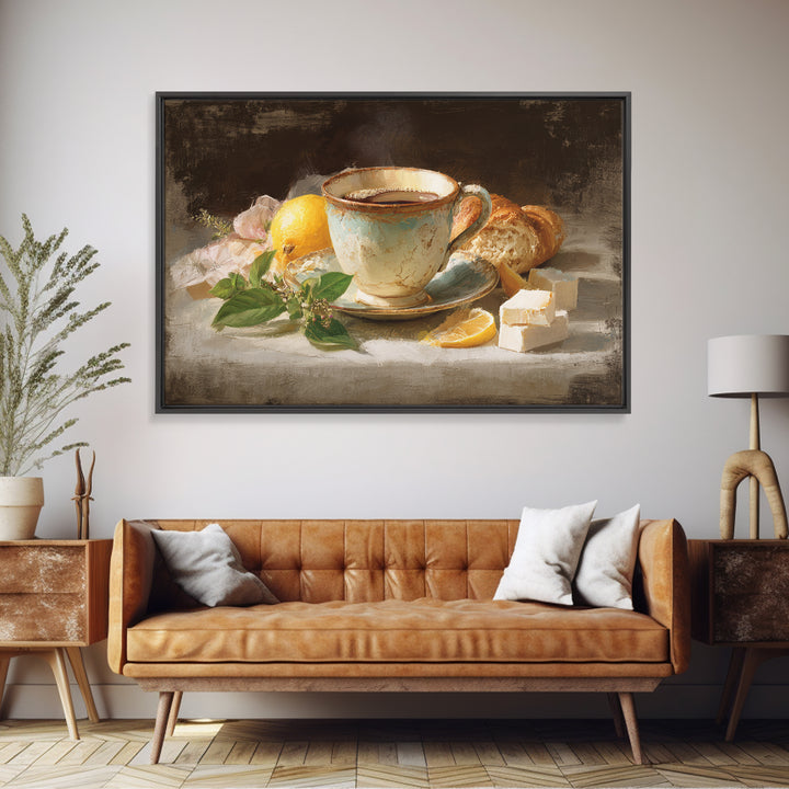Retro Cafe Poster Coffee Cup Graphic Framed Canvas Print, Coffee Shop Art, Room Decor, Cafe Decor, Cafe, Canvas Wall Art, CSA-3x2-35