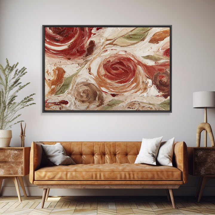 Abstract Brown and Cream Coffee Swirl Canvas Print, Coffee Shop Art, Whimsical Art, Cafe Decor, Abstract Art, Cafe, CSA-3x2-37