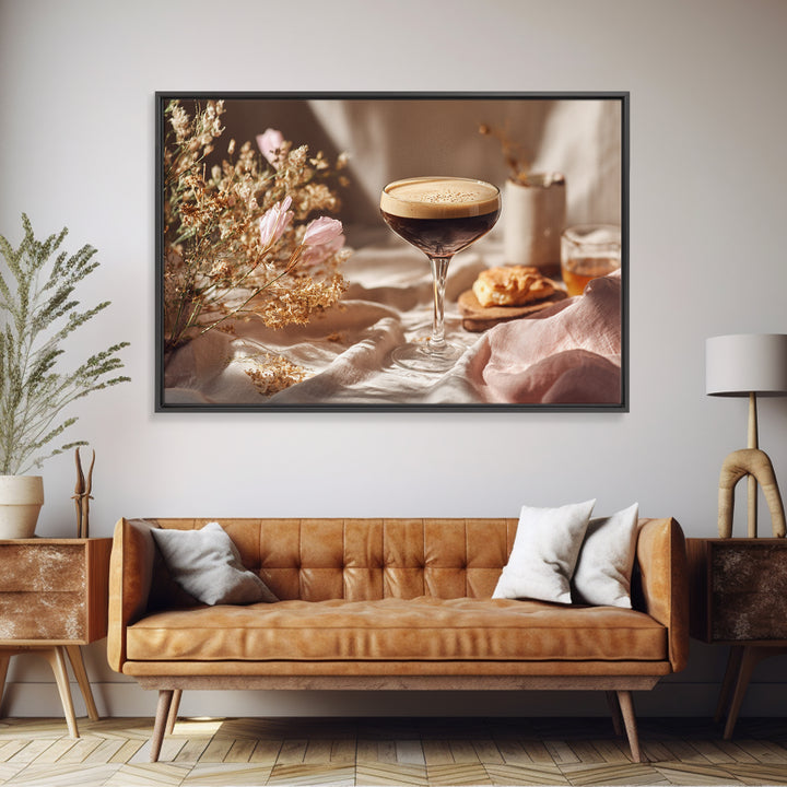 Espresso Martini Coffee Cocktail Still Life Framed Canvas Print, Coffee Shop Art, Gallery Decor, Cafe Decor, Fine Art, Cafe, CSA-3x2-45