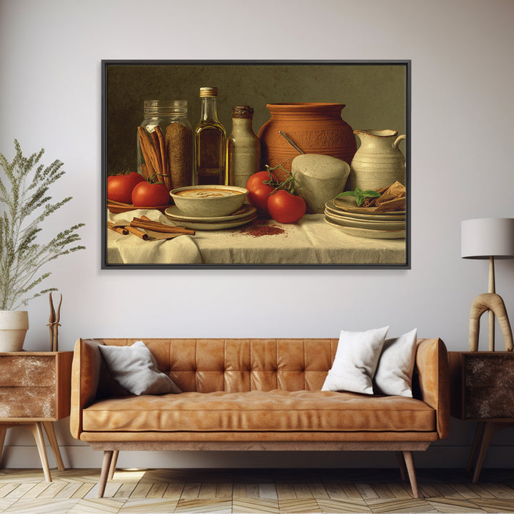 Cinnamon Sticks and Cappuccino Foam Still Life Canvas Print, Coffee Shop Art, Minimalist Wall Art, Cafe Decor, Abstract Art, CSA-3x2-52