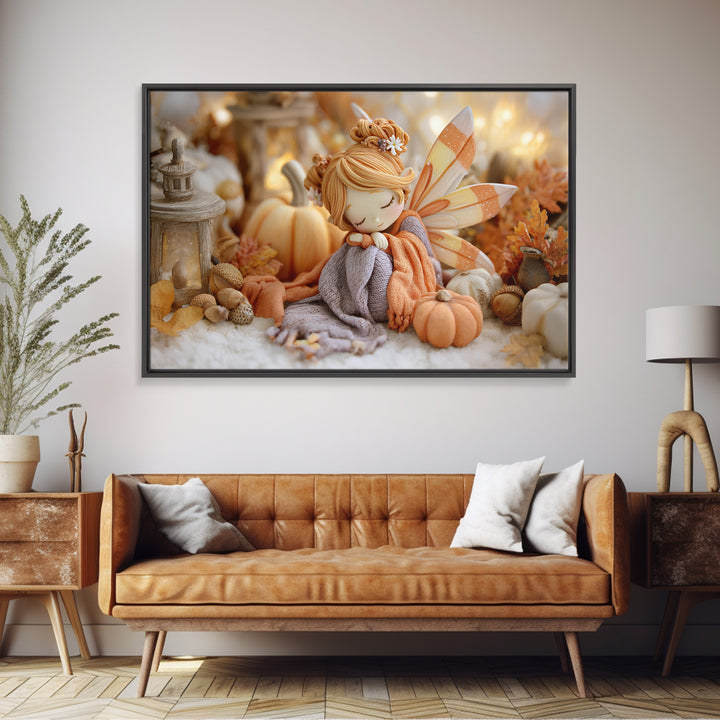 The Candy Corn Fairy, Cute Halloween Wall Art, Landscape Wall Art, Canvas Print, Halloween Kids Decor, Whimsical Wall Art, Horror Wall Art