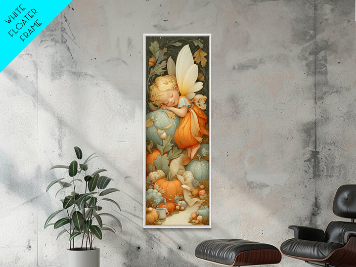 The Candy Corn Fairy, Whimsical Halloween Art, Tall Narrow Wall Art, Canvas Print, Halloween Kids Decor, Whimsical Wall Art