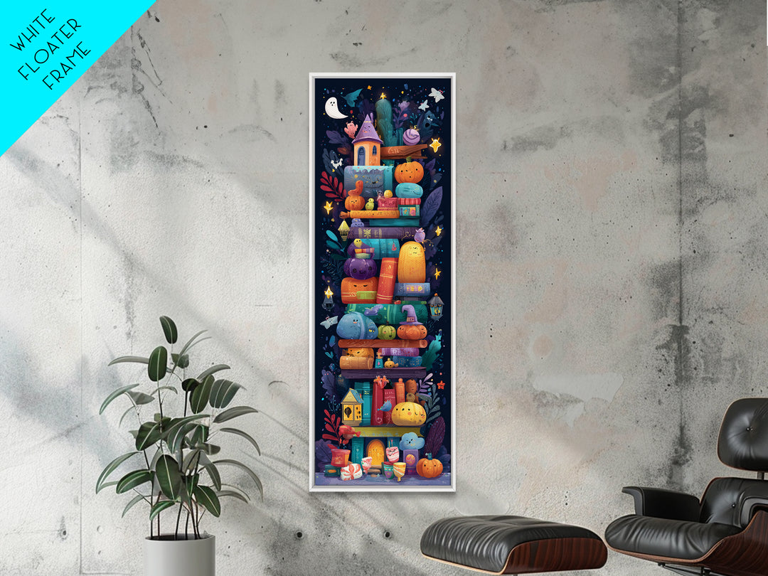 The Enchanted Costume Closet, Vector Halloween Art, Tall Narrow Wall Art, Framed Canvas Print, Cute Halloween Wall Art