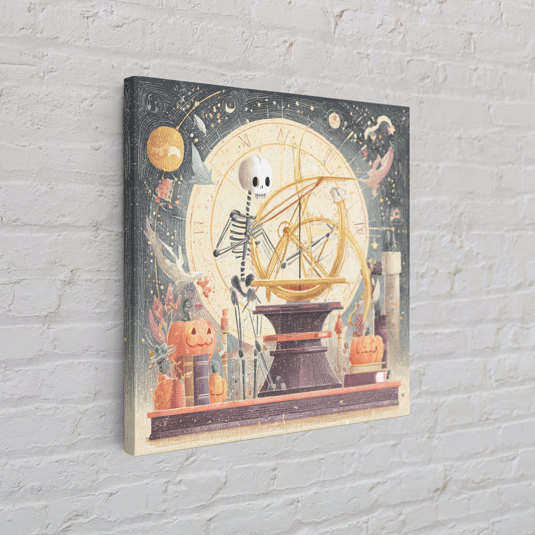 The Astronomer Of The Hollow Sky, Hand Sketch Halloween Art, Square Wall Art, Canvas Print, Cute Halloween Wall Art