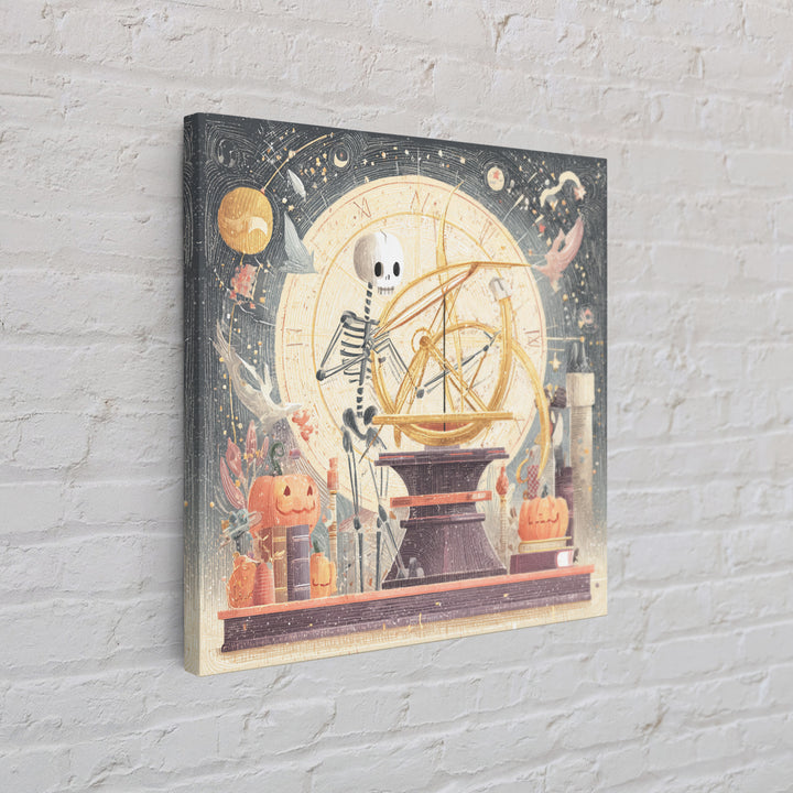 The Astronomer Of The Hollow Sky, Hand Sketch Halloween Art, Square Wall Art, Canvas Print, Cute Halloween Wall Art