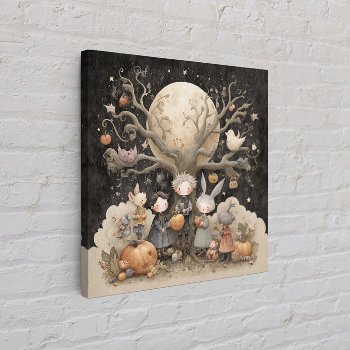 The Children Of The Star Orchard, Pastel Halloween Art, Square Wall Art, Canvas Print, Cute Halloween Wall Art