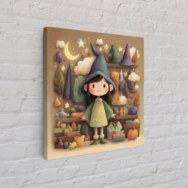 The Enchanted Costume Closet, Pastel Halloween Art, Square Wall Art, Canvas Print, Cute Halloween Wall Art