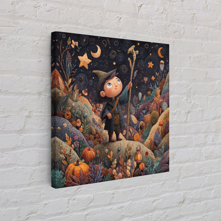 The Star-Seer Of Black Dunwich, Embroidered Halloween Art, Square Wall Art, Canvas Print, Cute Halloween Wall Art