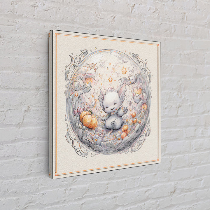 The Oracle Of The Glass Depths, Hand Sketch Halloween Art, Square Wall Art, Canvas Print, Cute Halloween Wall Art