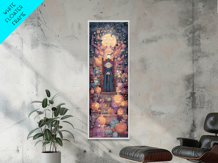 The Dreaming Priest Of The Outer Gate, Vector Halloween Art, Tall Narrow Wall Art, Framed Canvas Print, Cute Halloween Wall Art