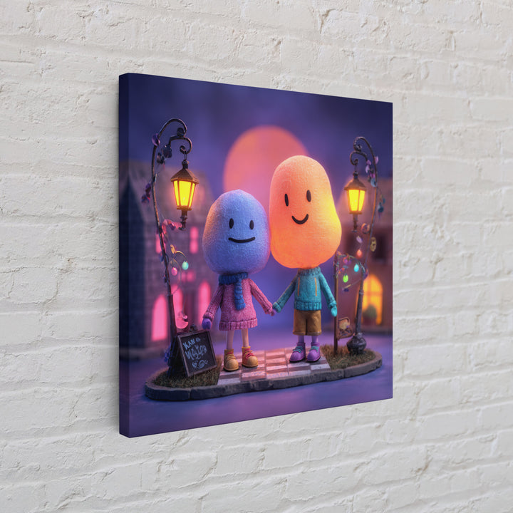 The Ghost Balloon Friend, 80s Halloween Wall Art, Square Wall Art, Canvas Print, Retro Halloween Decor, Neon Wall Art, Statement Wall Art