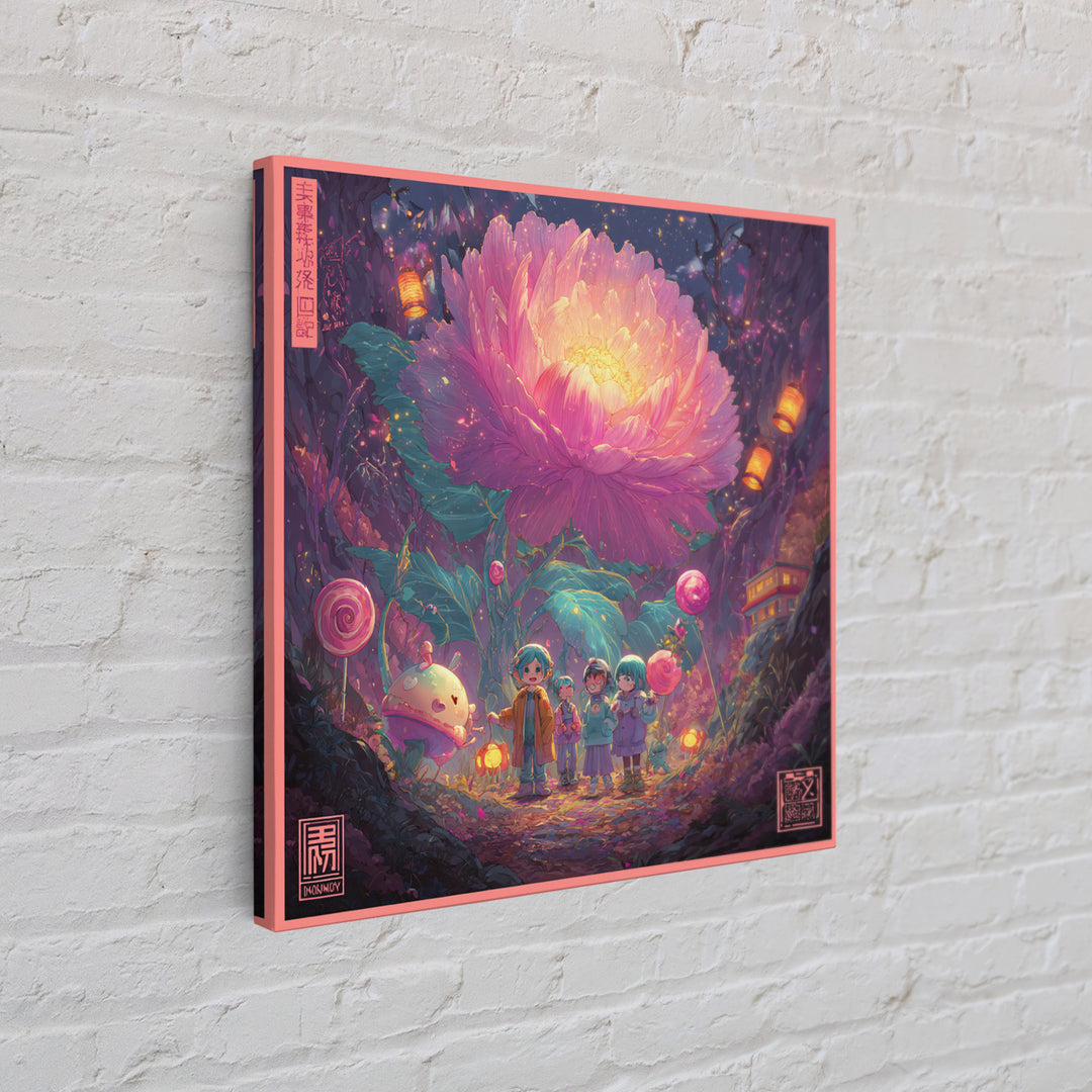 The Monster Flower Shop, Synthwave Halloween Art, Square Wall Art, Canvas Print, Retro Halloween Decor, Neon Wall Art, Halloween Wall Art