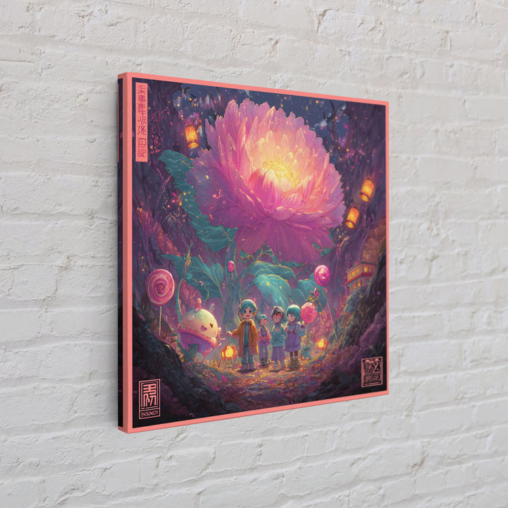 The Monster Flower Shop, Synthwave Halloween Art, Square Wall Art, Canvas Print, Retro Halloween Decor, Neon Wall Art, Halloween Wall Art