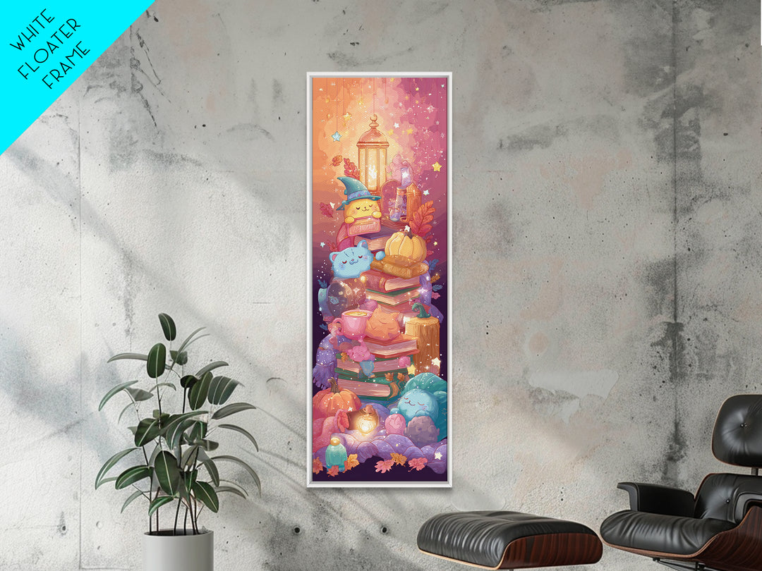 The Costume Photo Booth, 80s Halloween Wall Art, Tall Narrow Wall Art, Framed Canvas Print, Retro Halloween Decor, Neon Wall Art