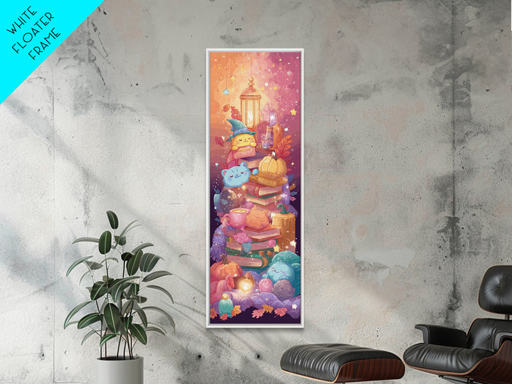 The Costume Photo Booth, 80s Halloween Wall Art, Tall Narrow Wall Art, Framed Canvas Print, Retro Halloween Decor, Neon Wall Art