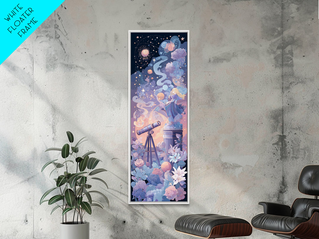 The Widow Of The Whispering Comet, Synthwave Halloween Art, Tall Narrow Wall Art, Canvas Print, Retro Halloween Decor, Neon Wall Art