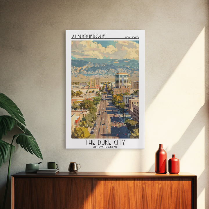 Albuquerque Travel Poster, Canvas Print, City Art Print, Travel Wall Art, Modern Wall Decor, Home Office Decor, Living Room Wall Art
