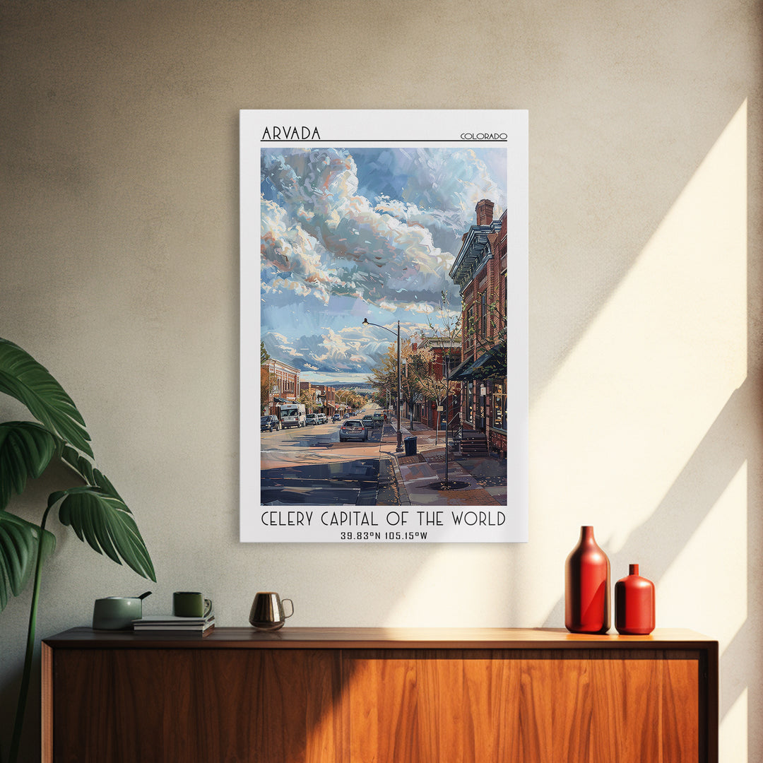 Arvada Travel Poster, Canvas Print, City Travel Poster, Travel Wall Art, Vintage Travel Art, Living Room Wall Art, City Illustration