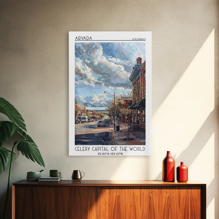 Arvada Travel Poster, Canvas Print, City Travel Poster, Travel Wall Art, Vintage Travel Art, Living Room Wall Art, City Illustration