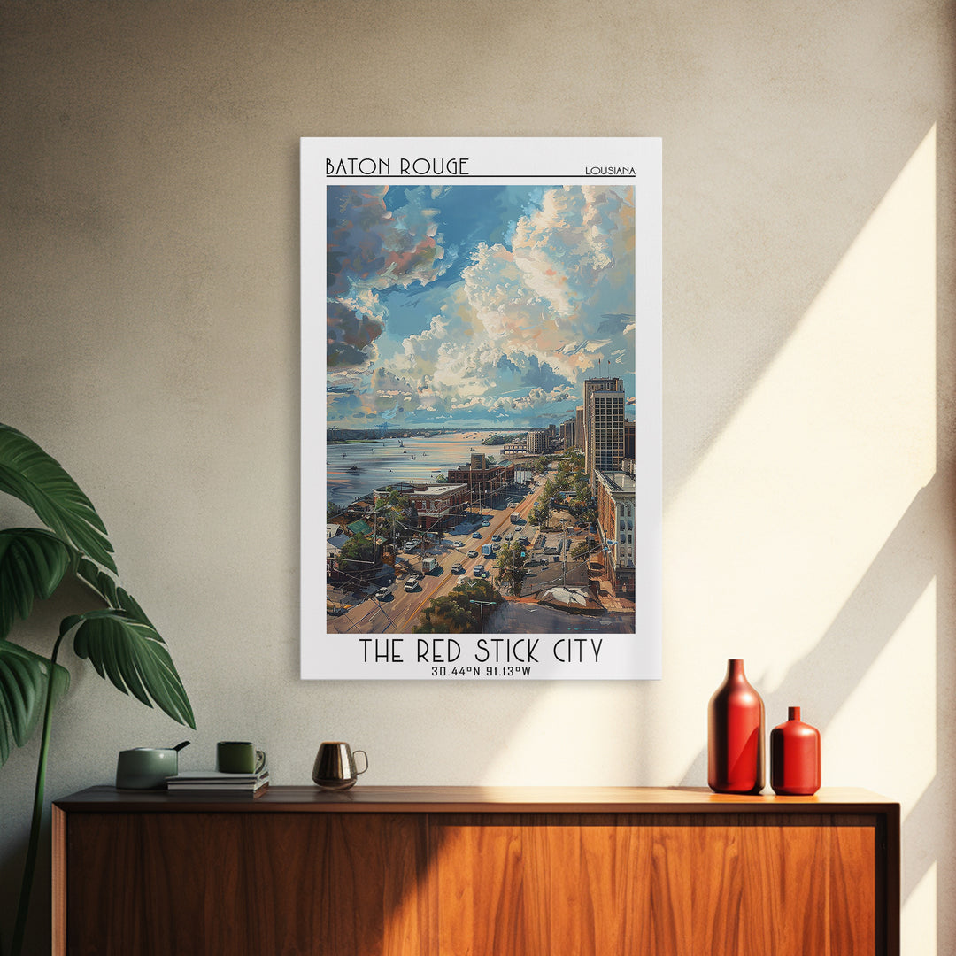 Baton Rouge Travel Poster, Canvas Print, City Travel Poster, Vintage City Poster, Wall Art, Vintage Posters, Art Print, Poster Print