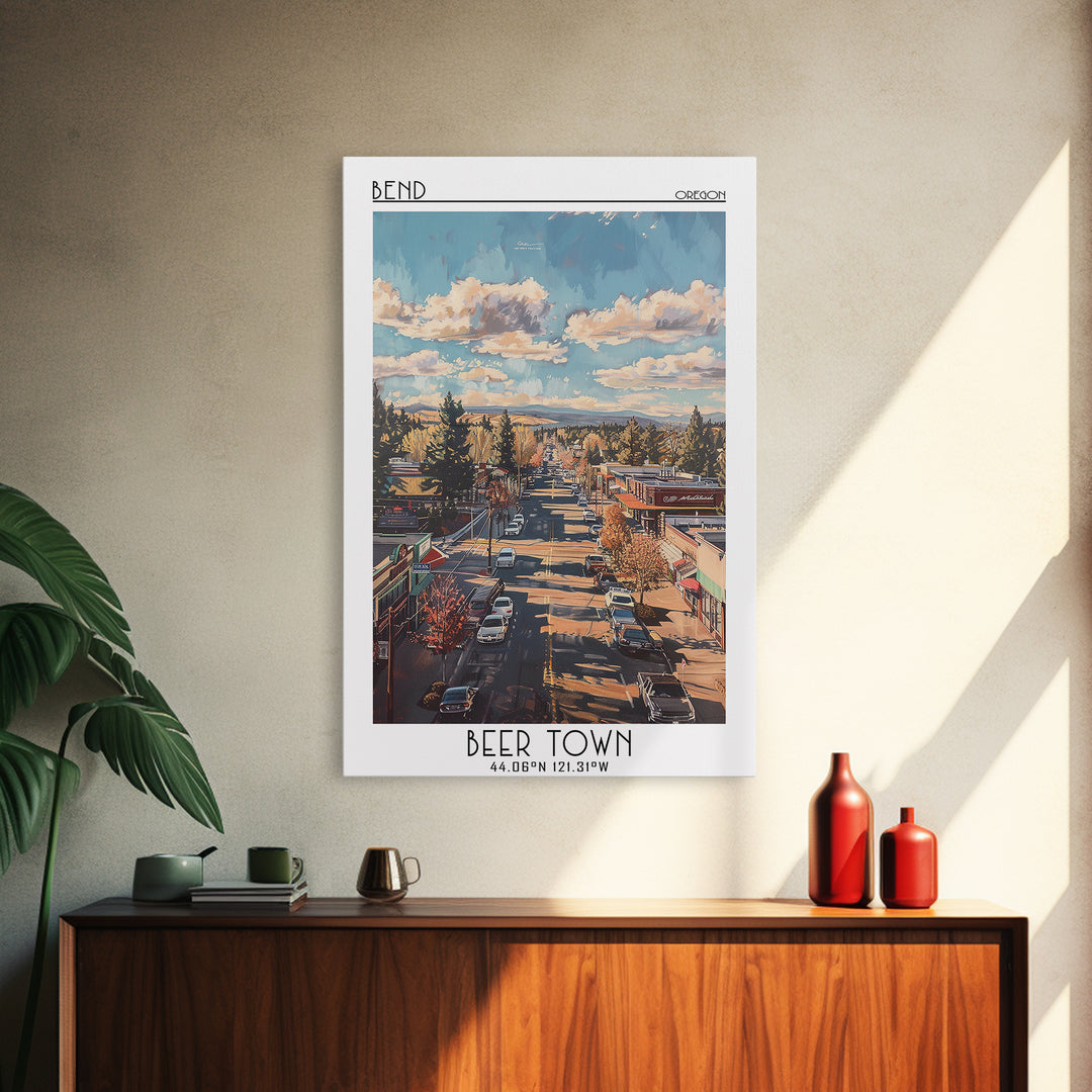 Bend Travel Poster, Canvas Print, Retro Wall Art, Travel Print, Fine Art Print, Vintage Travel, Travel Art Print, Vintage Travel Art