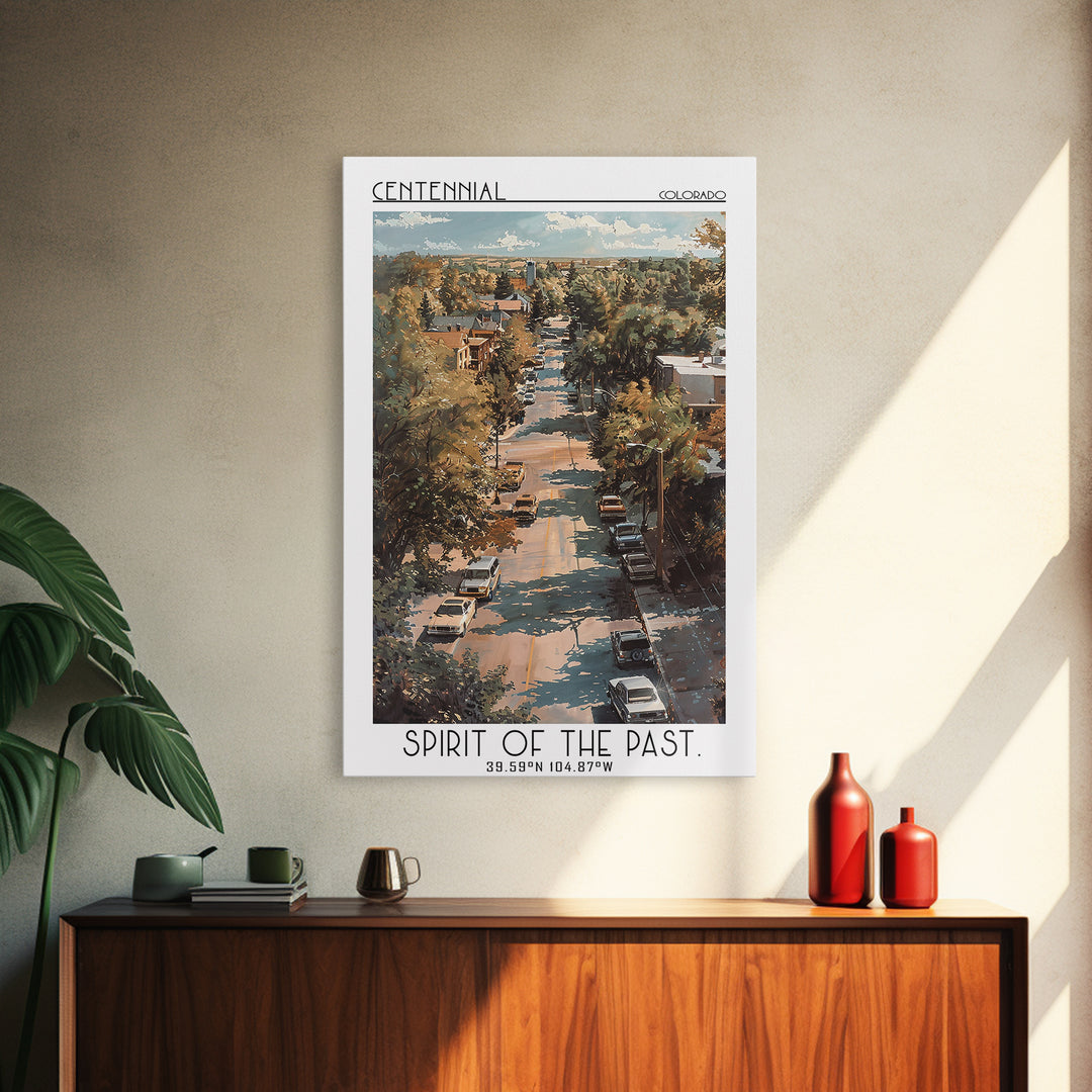 Centennial Travel Poster, Canvas Print, Retro Travel Poster, City Wall Art, Vintage Poster, Retro Travel Print, Living Room Wall Art