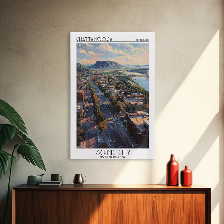 Chattanooga Travel Poster, Canvas Print, Poster Print, Travel Wall Art, Wall Art, Retro Wall Art, Wanderlust Gift, Minimalist Poster
