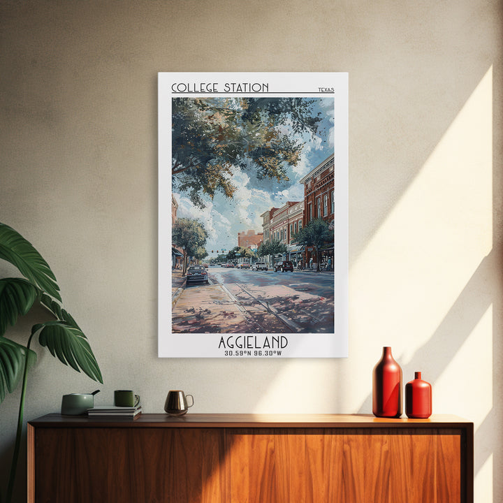 College Station Travel Poster, Canvas Print, Travel Wall Decor, Minimalist Poster, Retro Travel Poster, Poster Print, City Art Print