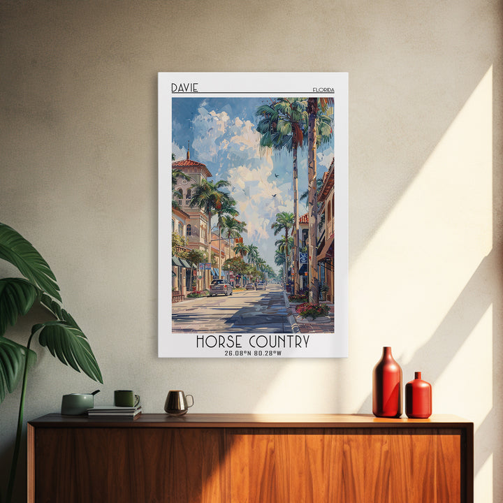 Davie Travel Poster, Canvas Print, Poster Print, Travel Wall Art, Travel Art Print, Living Room Wall Art, Home Decor, Retro Wall Art